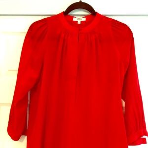 Red Madewell silk blouse
